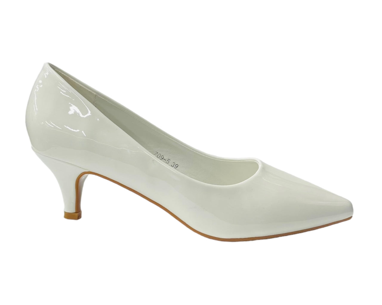 Stiletto Heel Faux Patent Leather Court Shoes