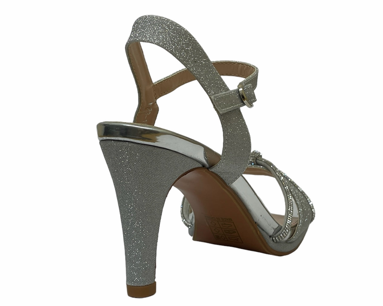 Glitter Ankle Strap Stiletto Heel Shoes