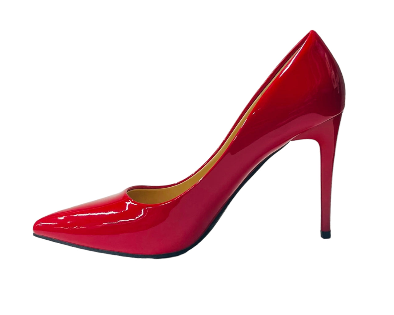 Faux Patent Leather High Stiletto Heel Court Shoes