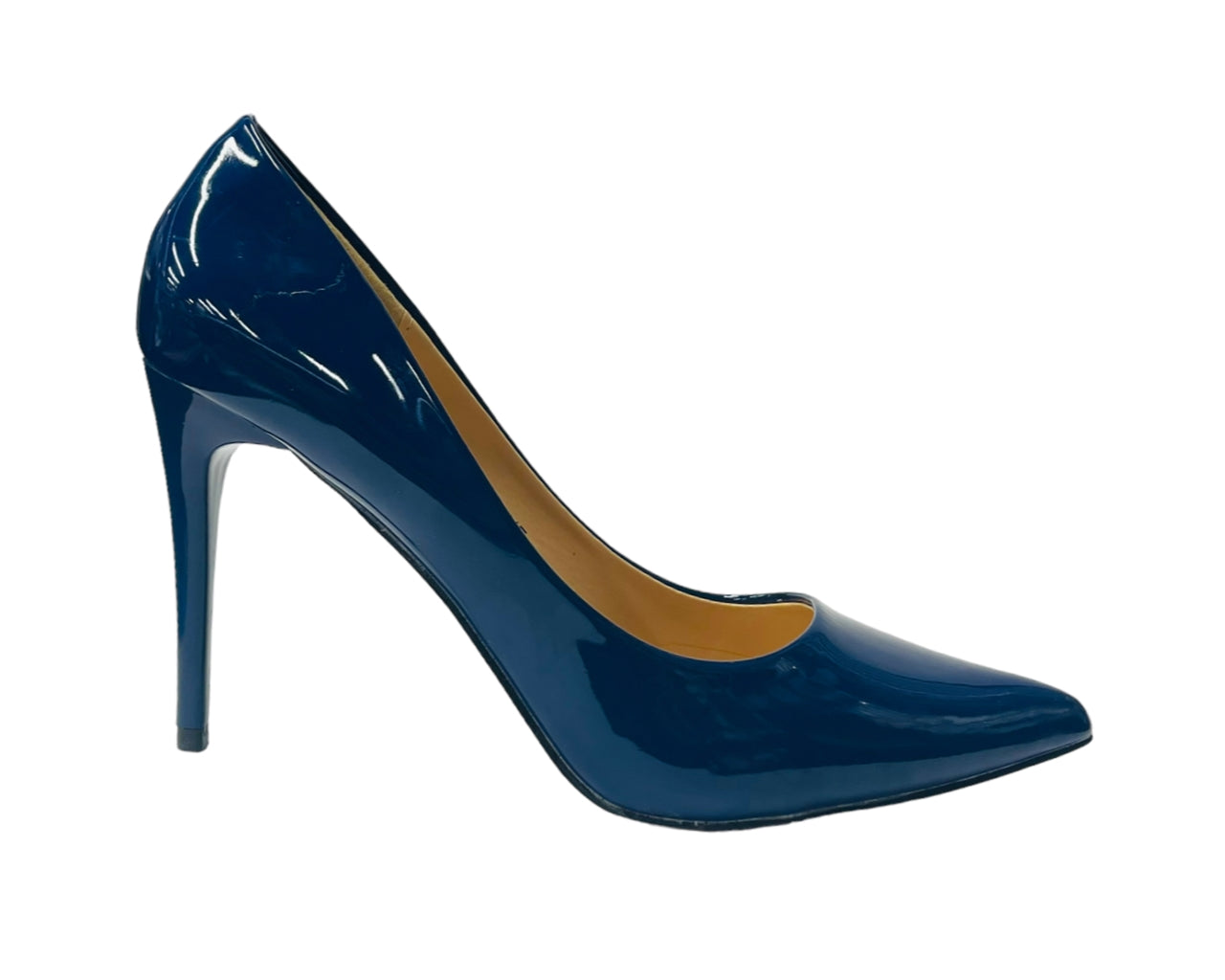 Faux Patent Leather High Stiletto Heel Court Shoes
