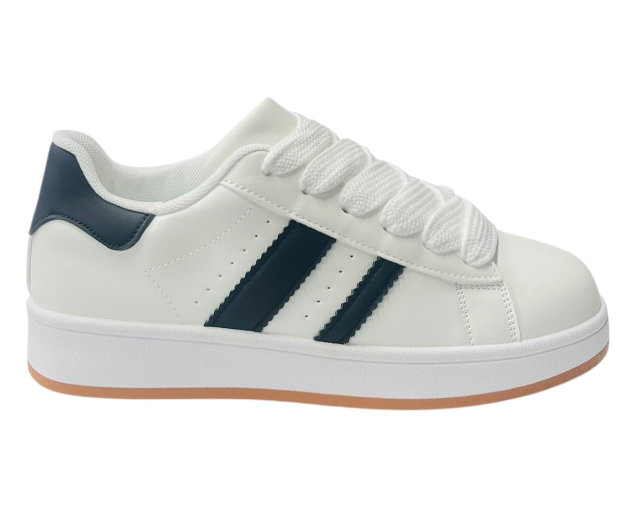 Faux Leather Sports Lace Up Trainers