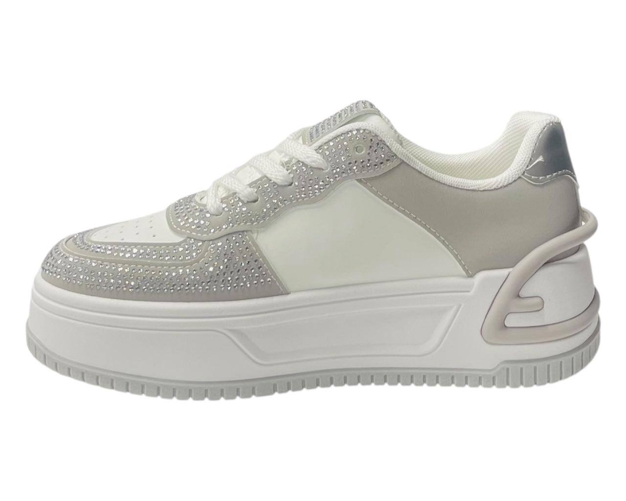 Platform Rhinestone Lace Up Trainers