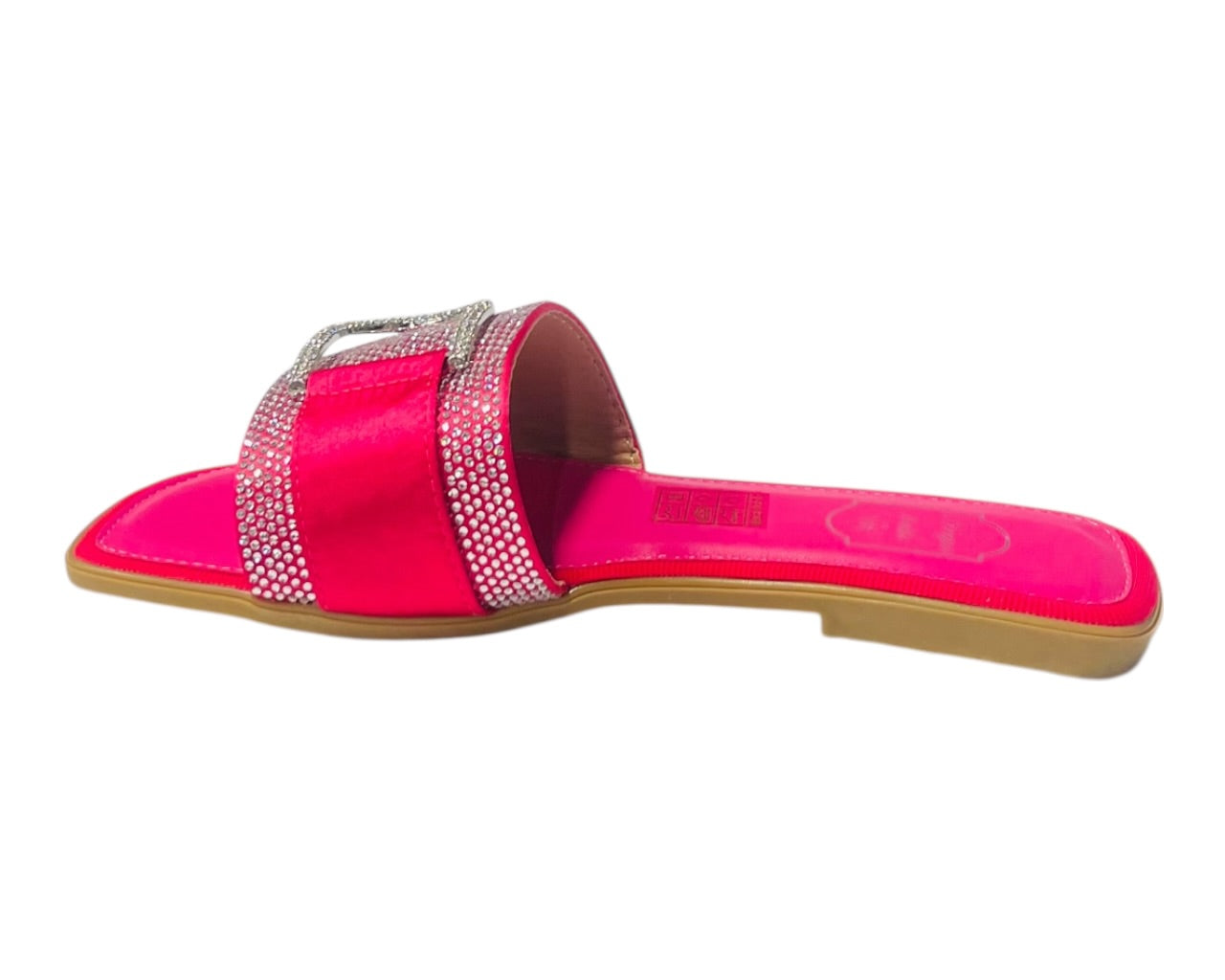 Diamante Cushioned Insole Open Toe Flat Slider
