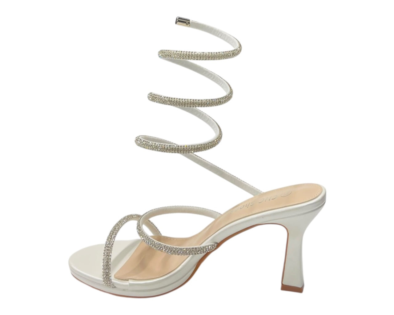 Diamante Snake Anklet Round Toe Sandals