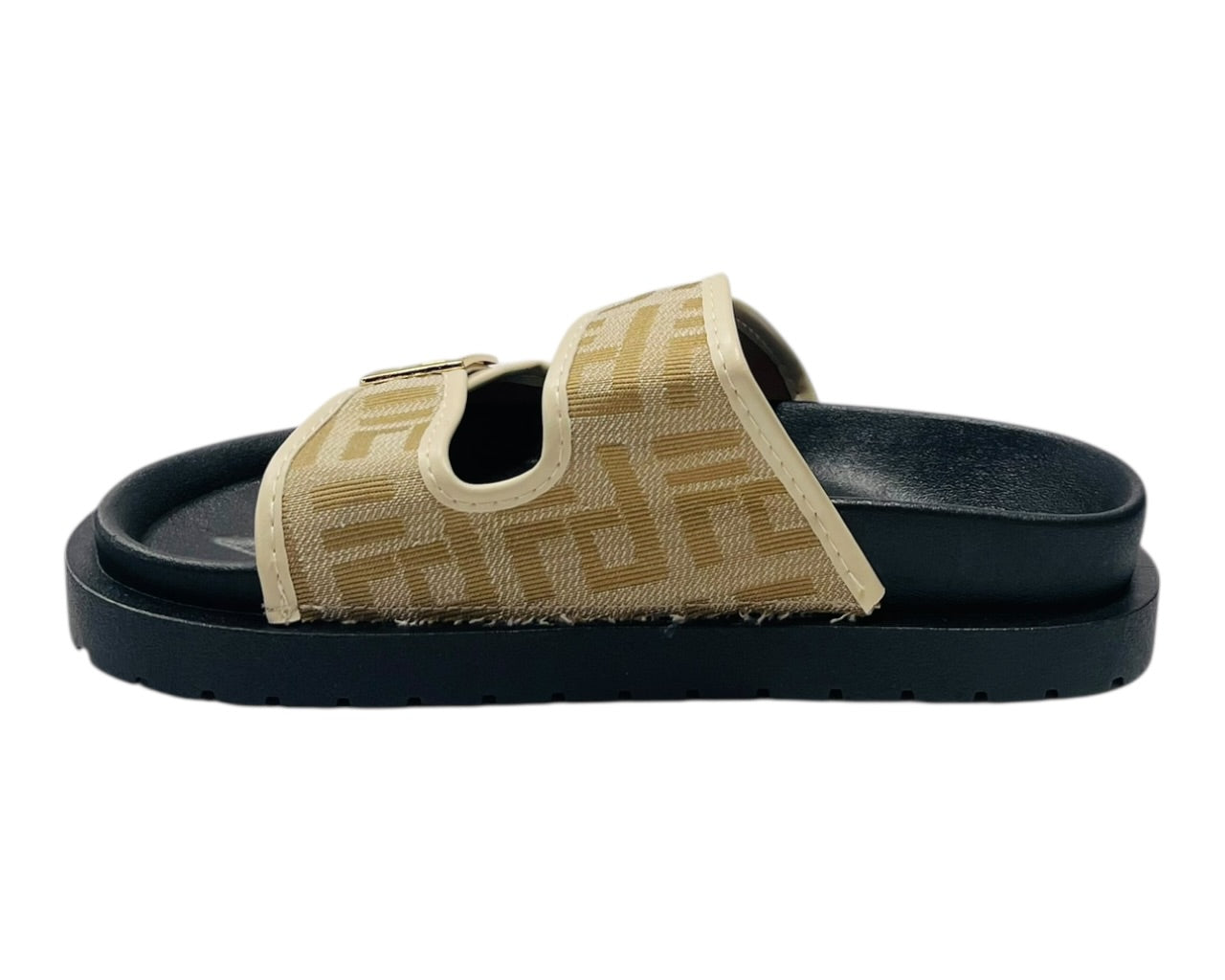Double Buckle Strap Chunky Sole Slider Sandal
