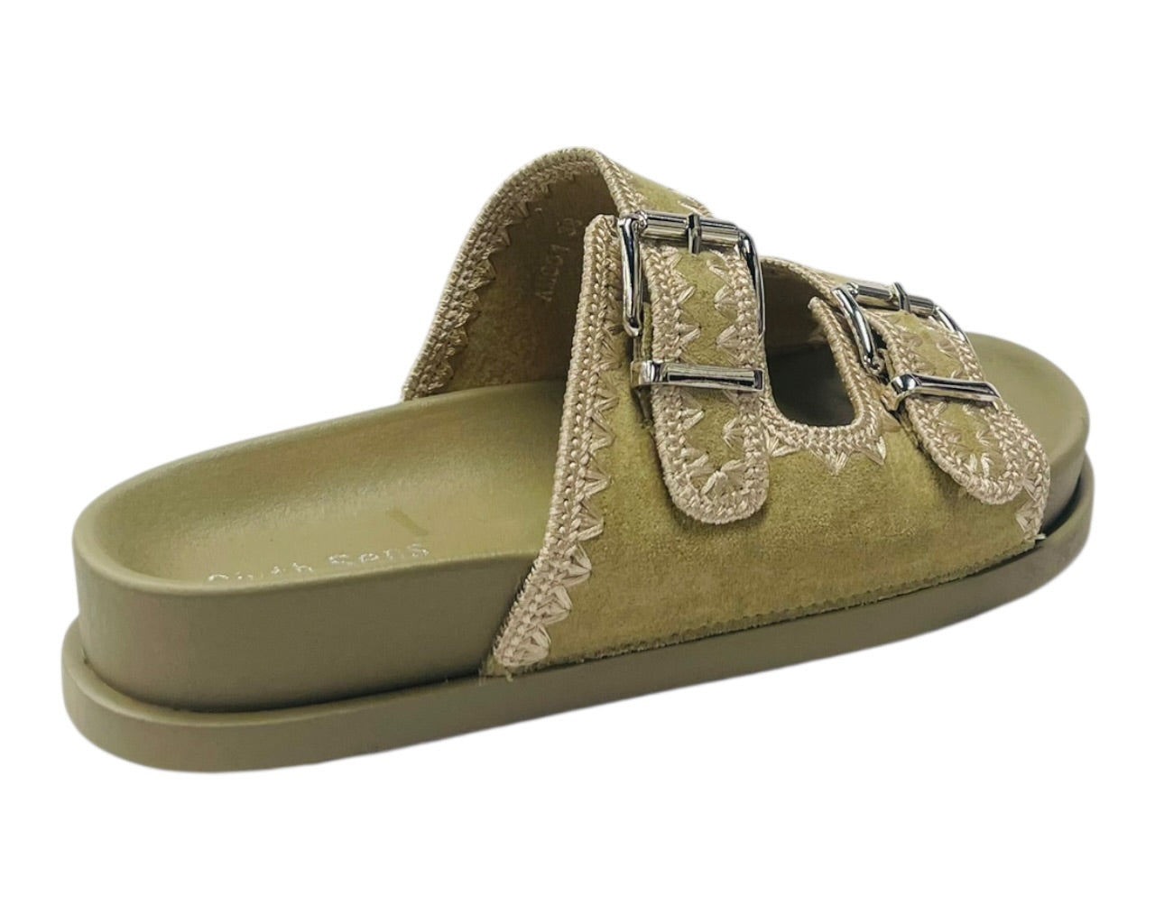 Double Buckle Strap Chunky Sole Slider Sandal