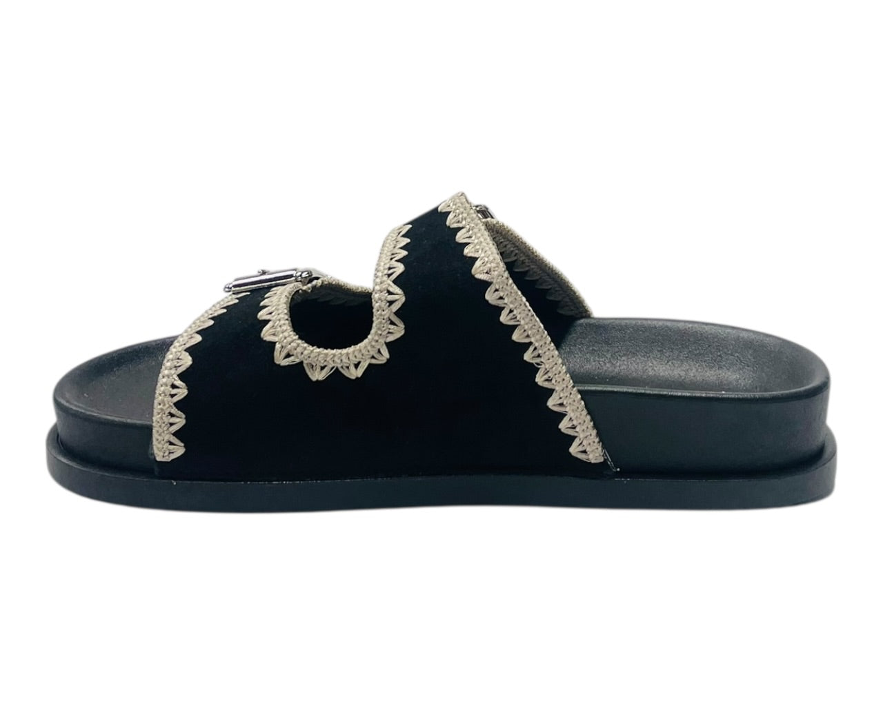 Double Buckle Strap Chunky Sole Slider Sandal