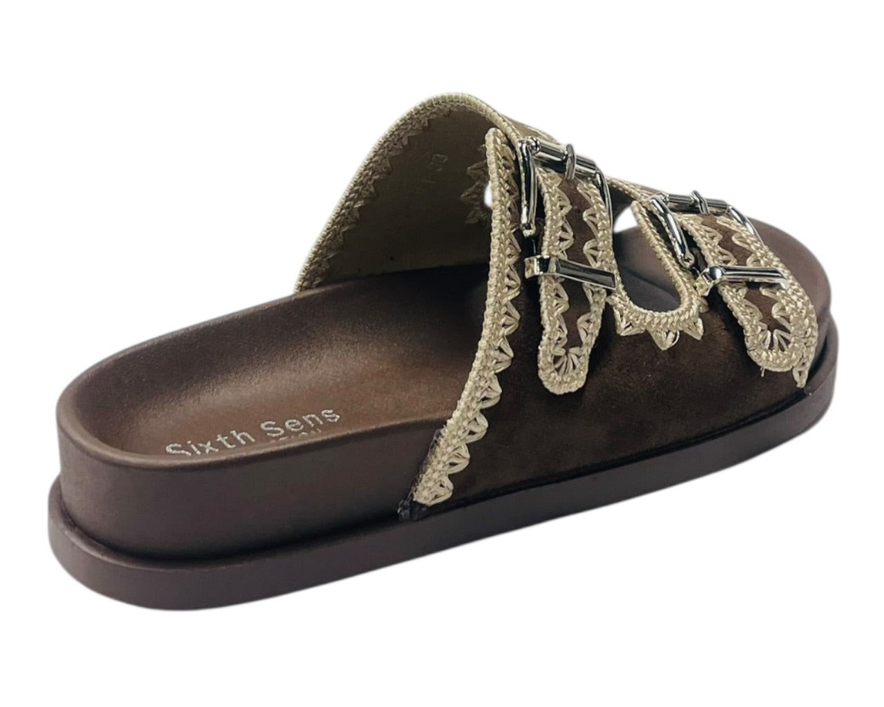 Double Buckle Strap Chunky Sole Slider Sandal