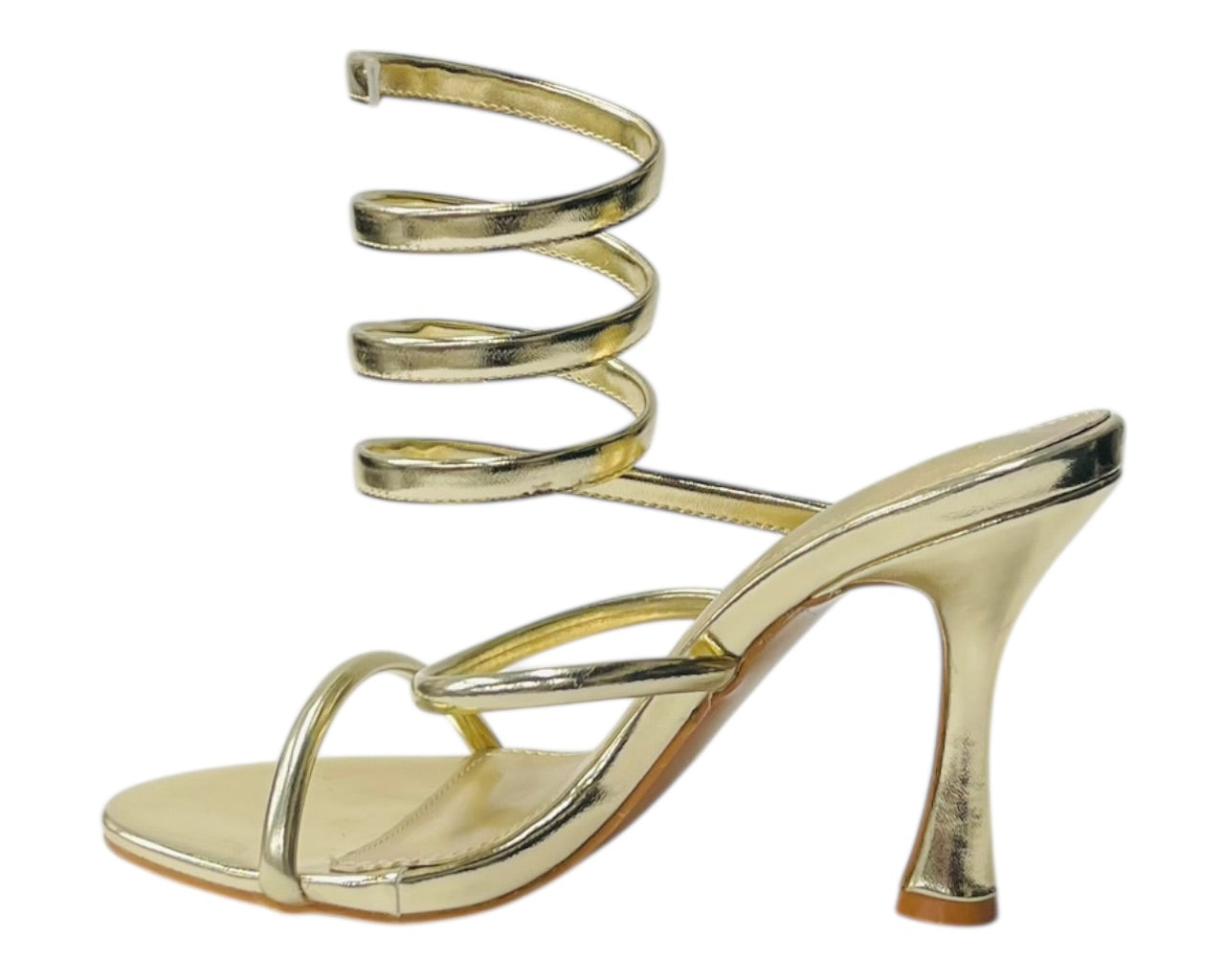 Snake Anklet Round Toe High Heel Sandals