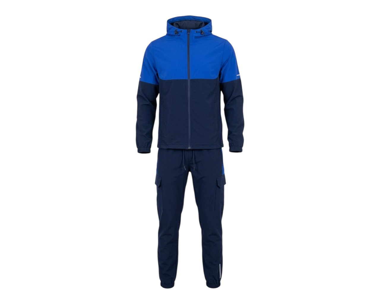 Colour Block Cargo Pant Hooded Tech Tracksuit