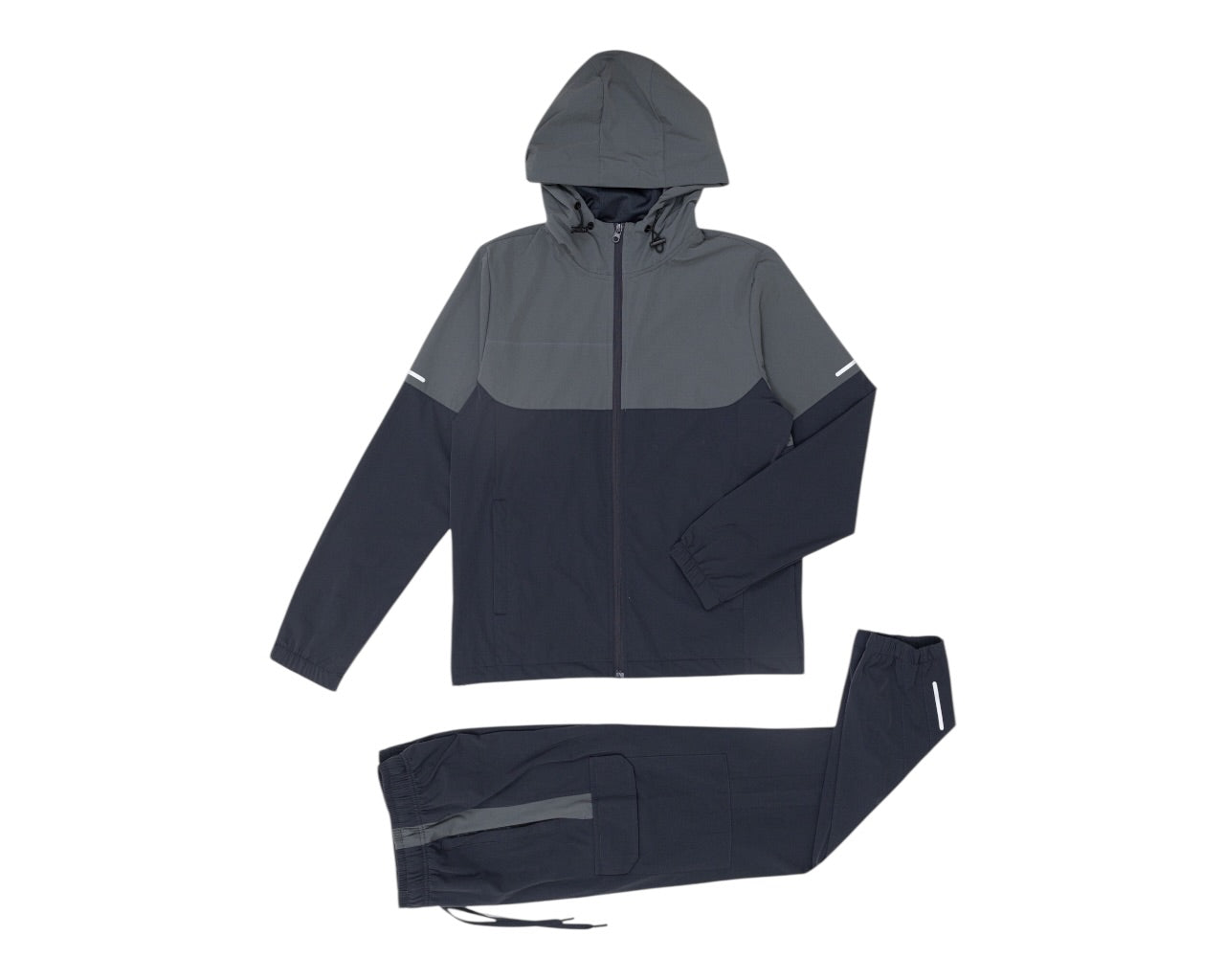 Colour Block Cargo Pant Hooded Tech Tracksuit