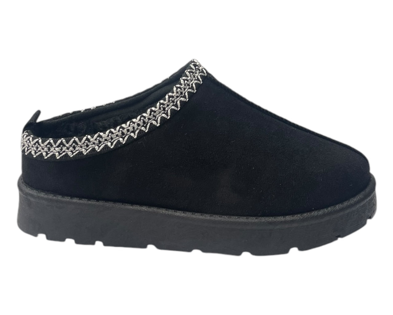 Faux Fur Lined Aztec Flat Sole Shoes