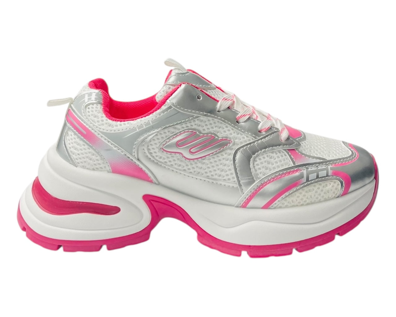 Chunky Sole Mesh Lace Up Sports Trainers