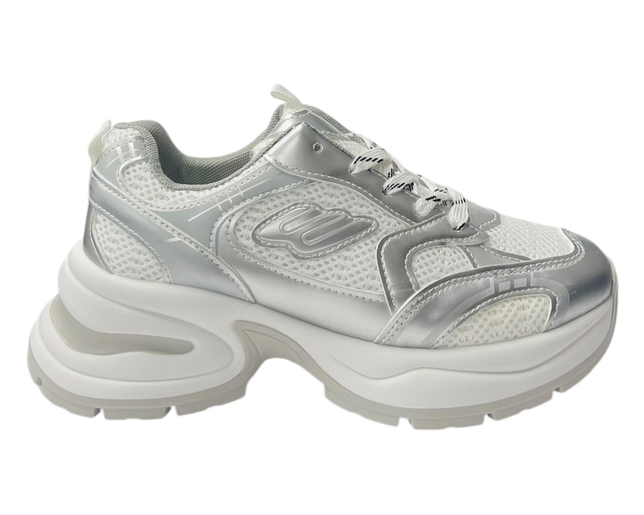 Chunky Sole Mesh Lace Up Sports Trainers