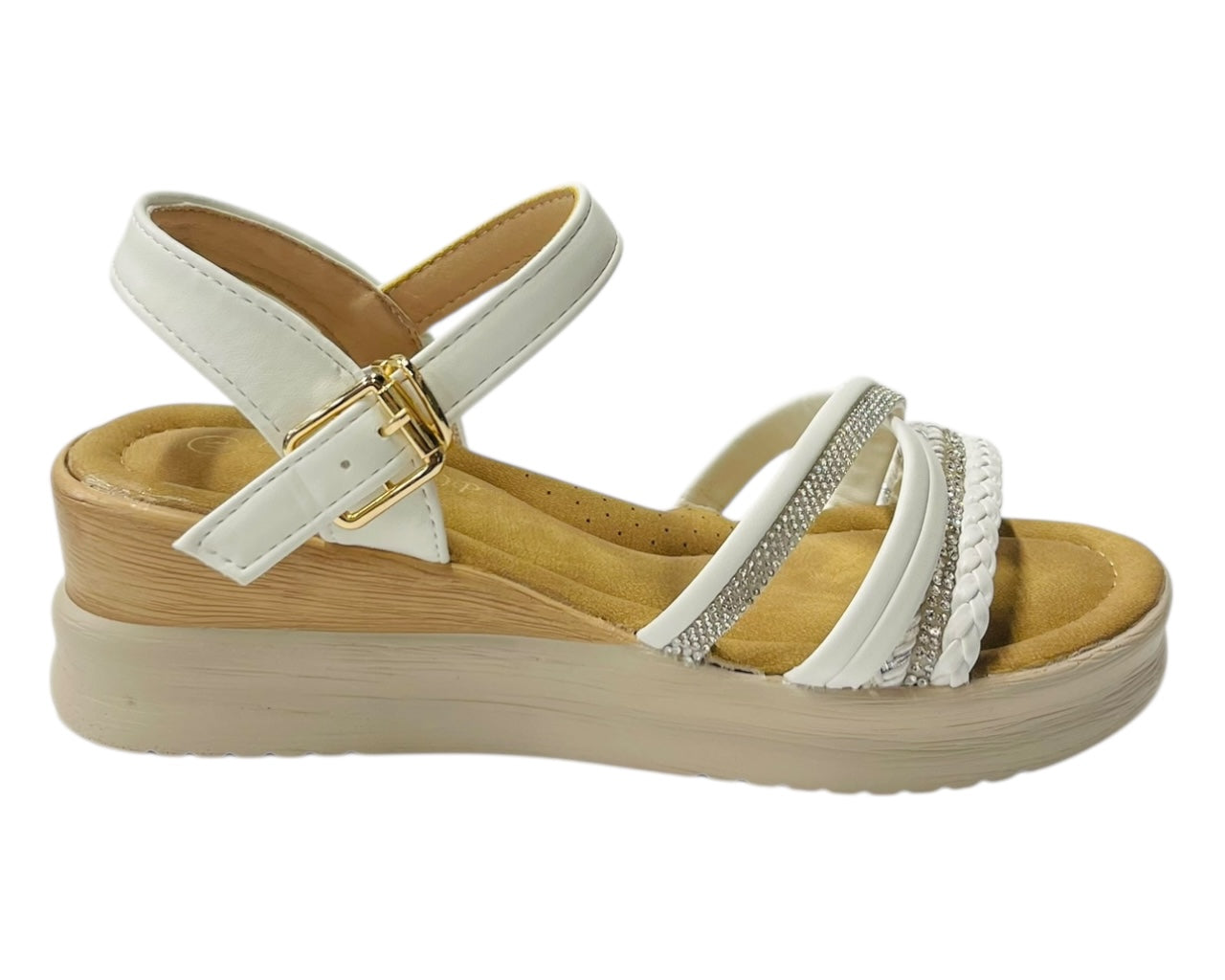 Lightweight Diamante Padded Insole Wedge Sandals