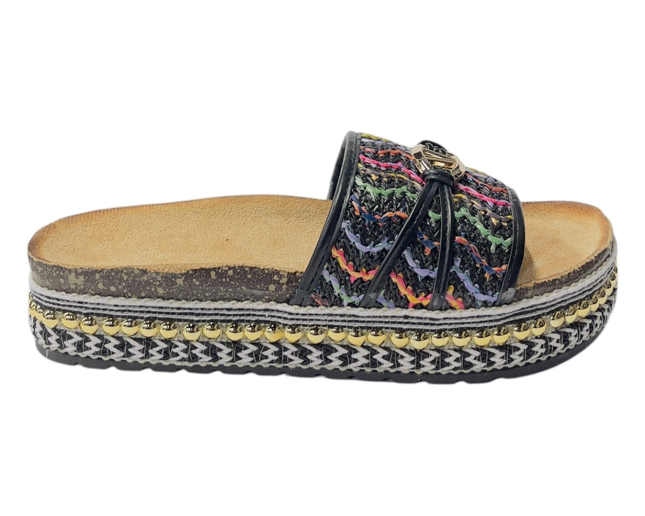 Platform Wide Strap Mules Sandals
