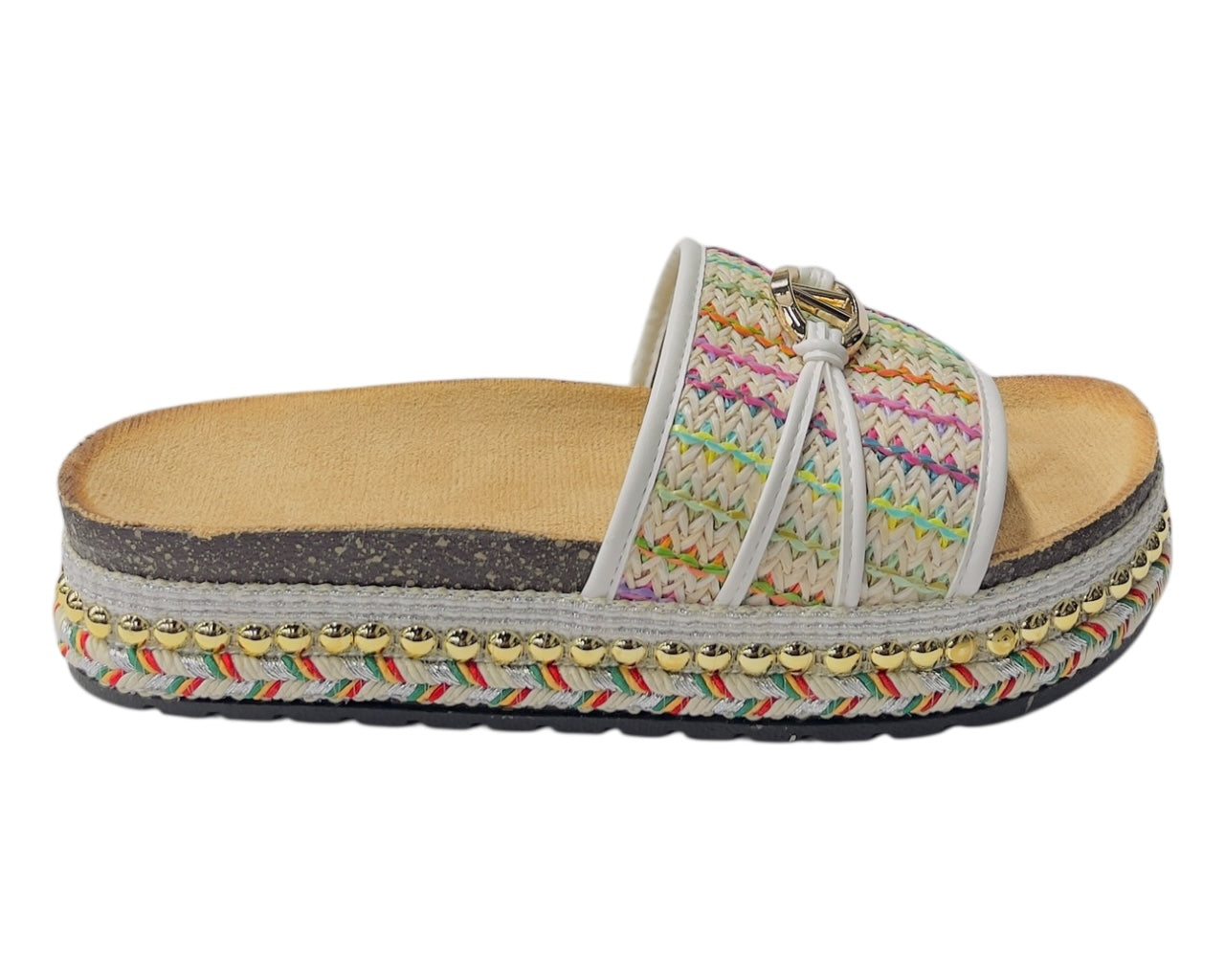 Platform Wide Strap Mules Sandals