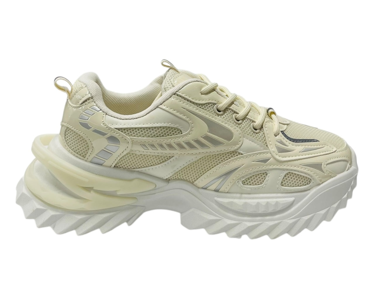 Chunky Sole Lace Up Mesh Sports Trainers
