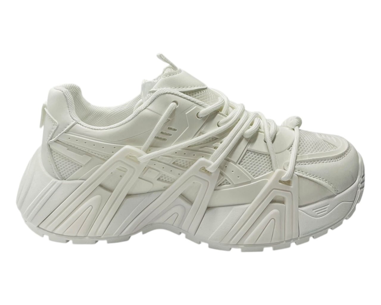 Chunky Sole Mesh Lace Up Sports Trainers