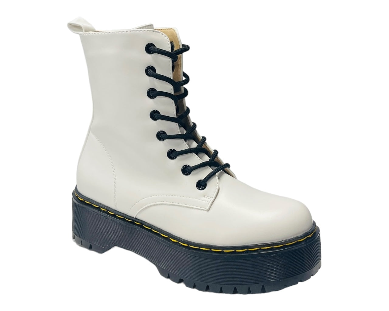 Platform Faux Leather Ankle Boots