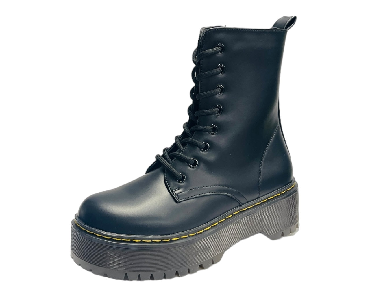 Platform Faux Leather Ankle Boots
