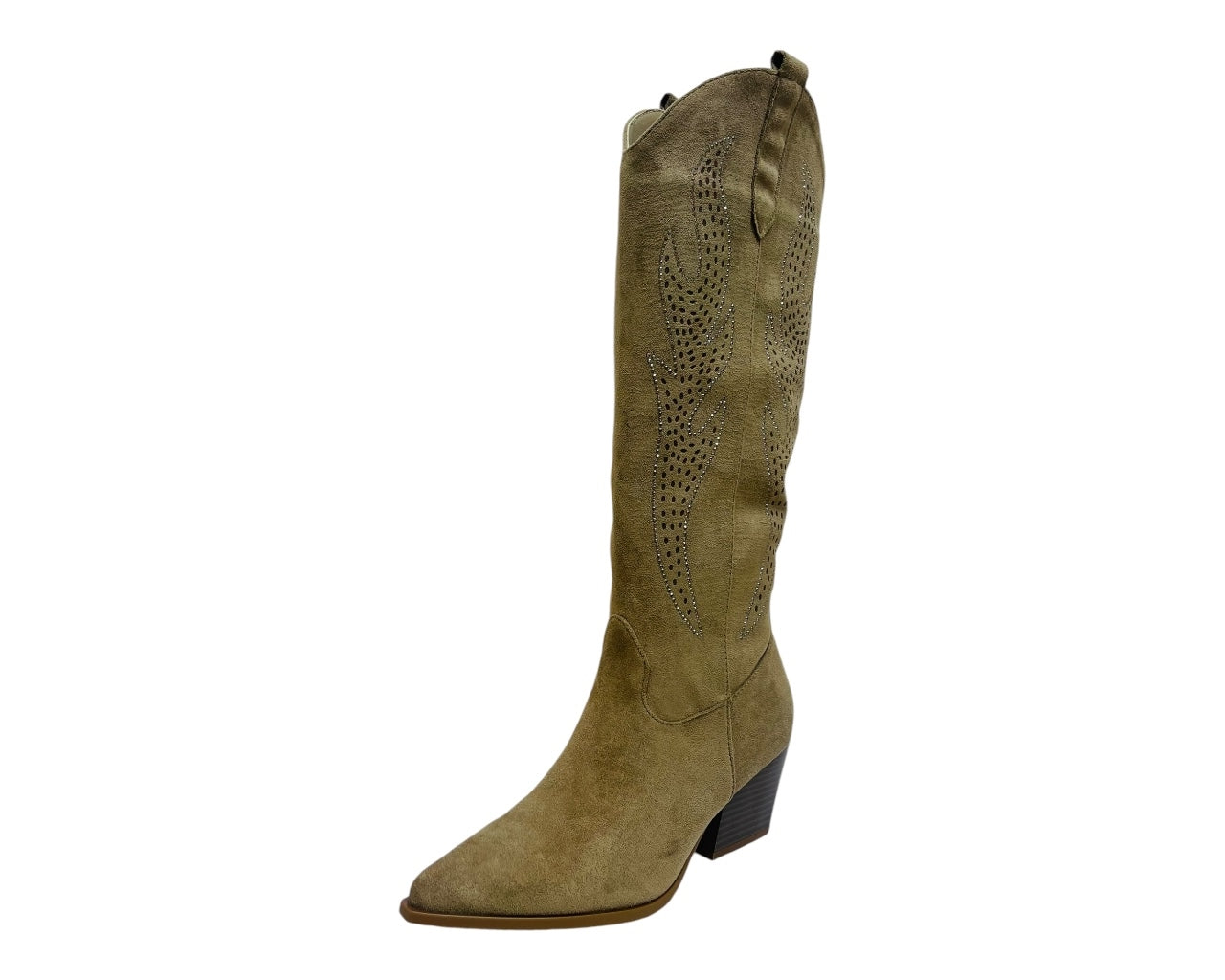 Western Cowboy Faux Suede Knee High Boots