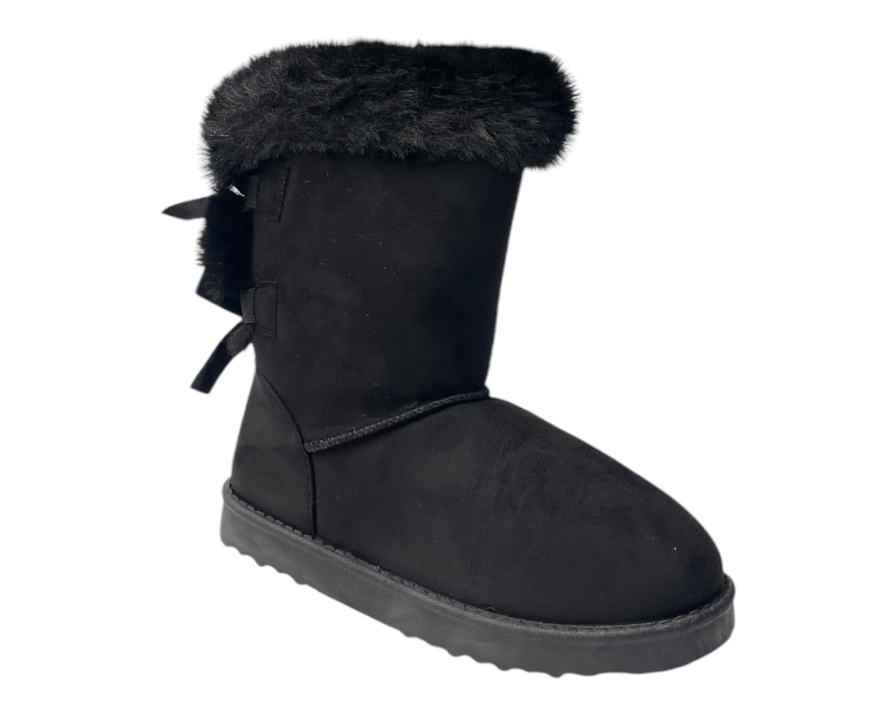 Pull On Faux Fur Lined Ankle Boots
