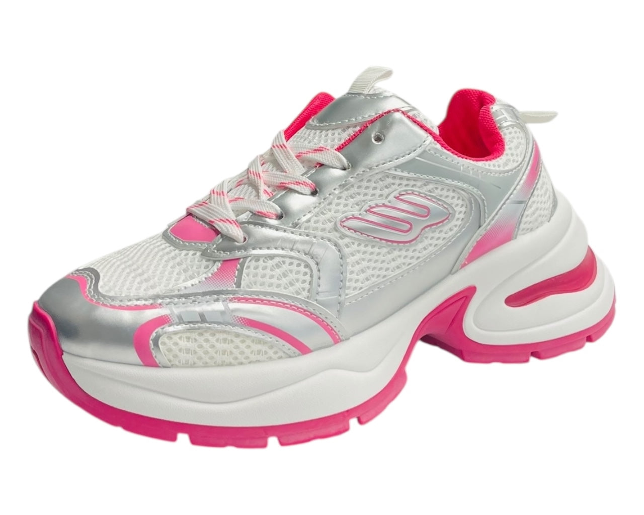 Chunky Sole Mesh Lace Up Sports Trainers
