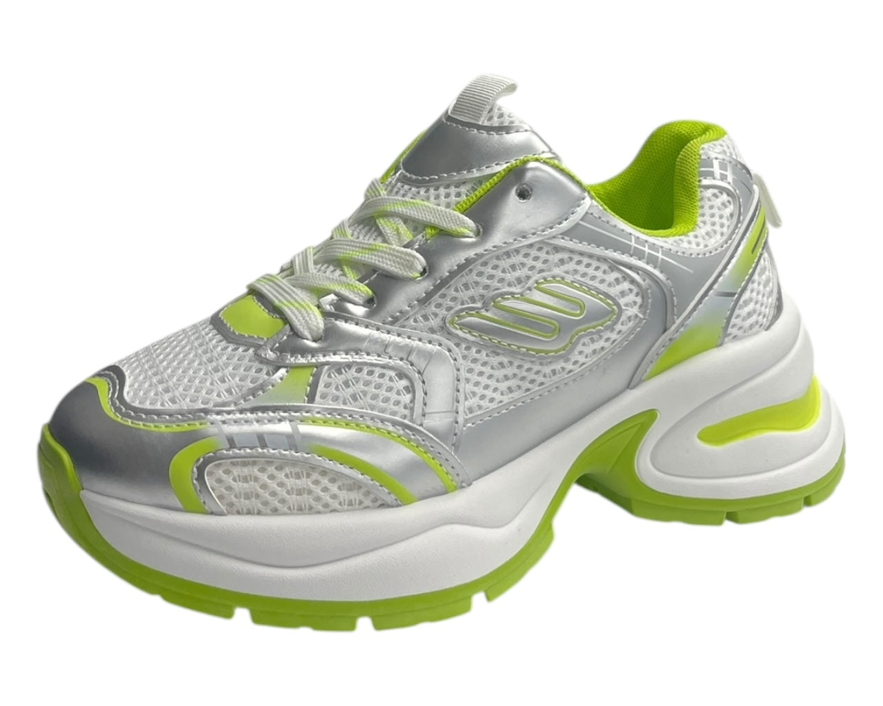 Chunky Sole Mesh Lace Up Sports Trainers