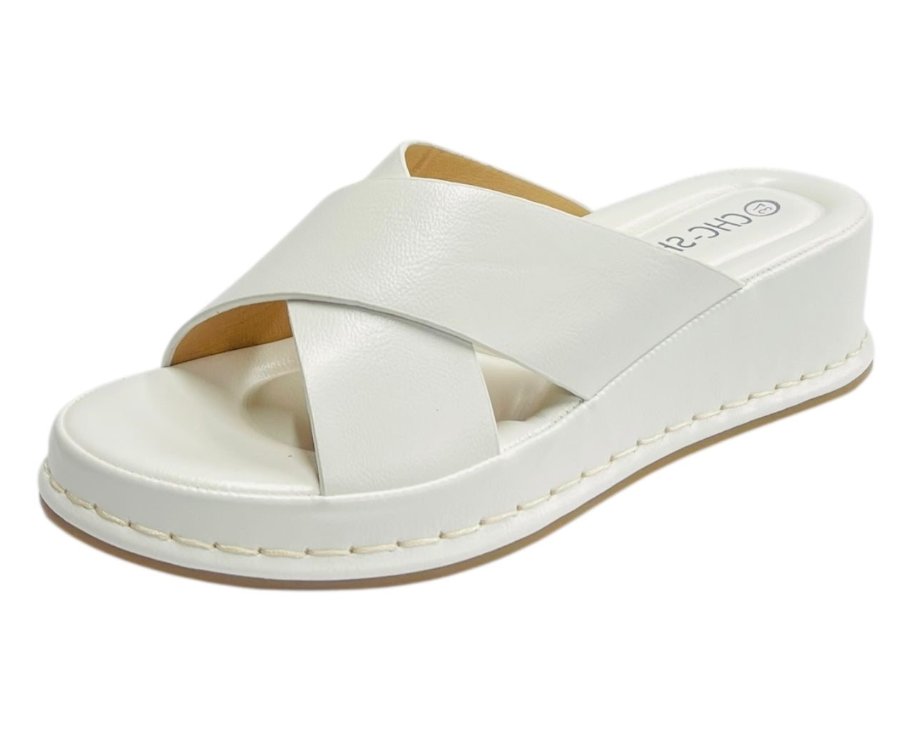 Lightweight Cross Strap Wedge Sandals