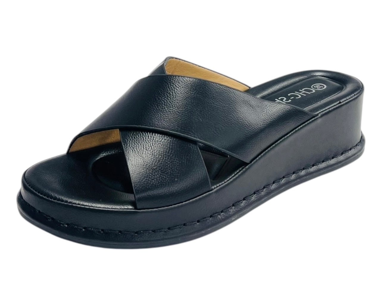 Lightweight Cross Strap Wedge Sandals