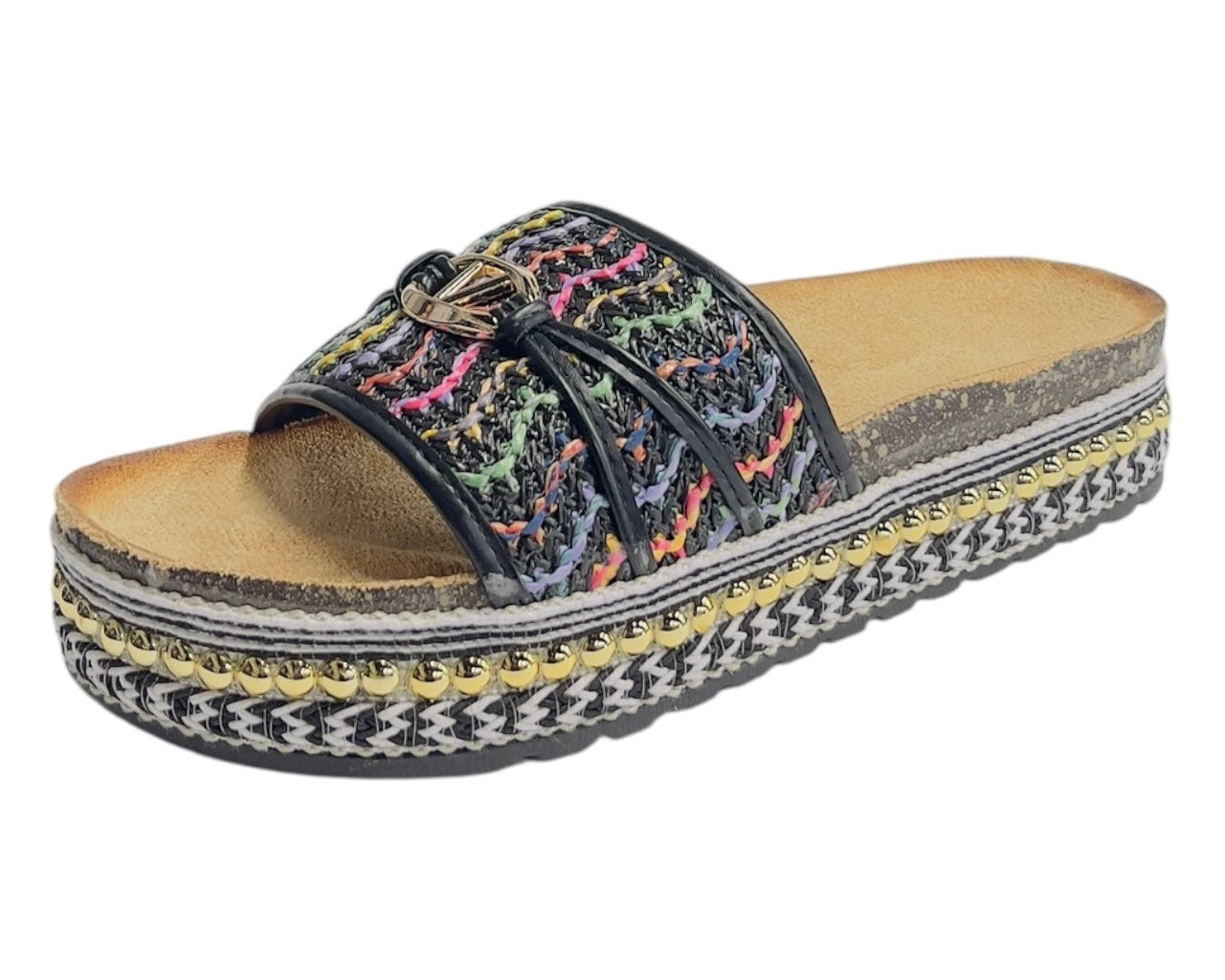 Platform Wide Strap Mules Sandals