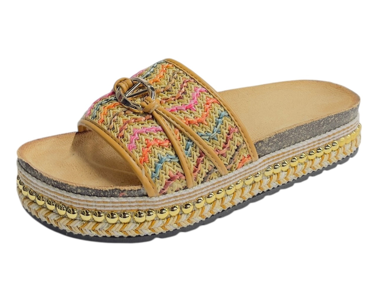 Platform Wide Strap Mules Sandals