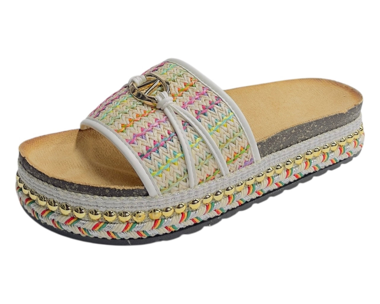 Platform Wide Strap Mules Sandals