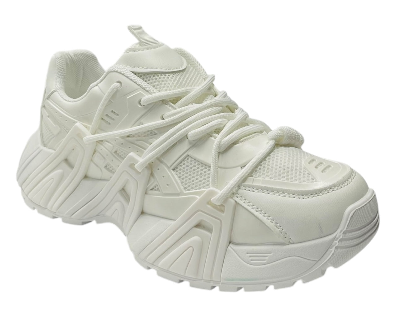 Chunky Sole Mesh Lace Up Sports Trainers