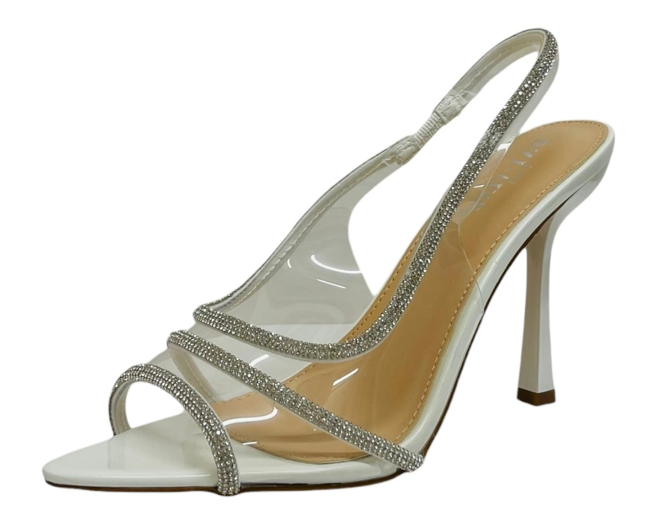 Clear Perspex Diamante Slingback Sandals