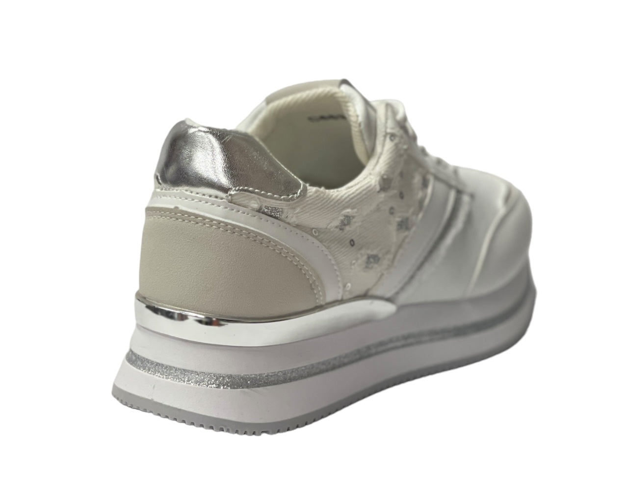 Faux Leather Chunky Sole Lace Up Trainers