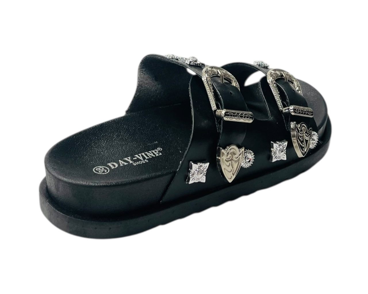 Flat Sole Double Strap Buckle Sandals