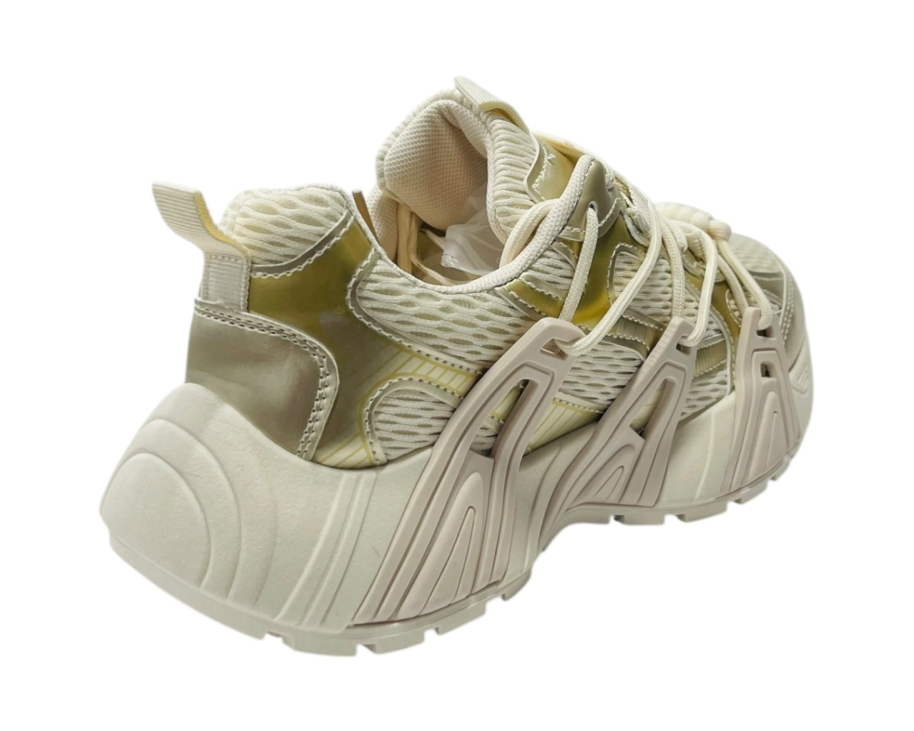 Chunky Sole Mesh Lace Up Sports Trainers