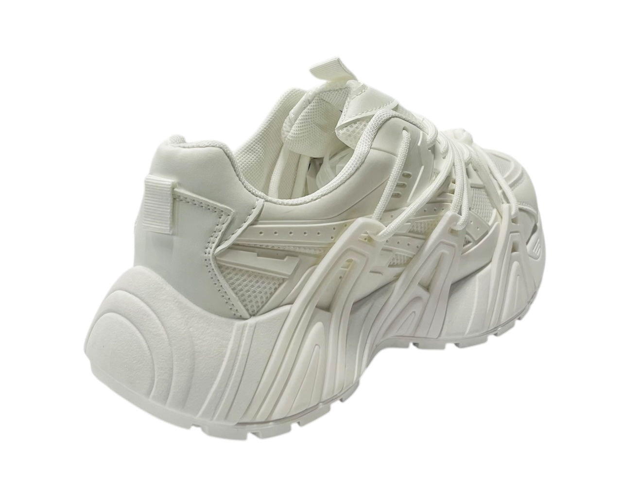 Chunky Sole Mesh Lace Up Sports Trainers