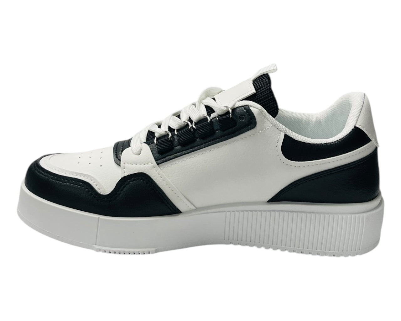 Faux Leather Casual Lace Up Trainers