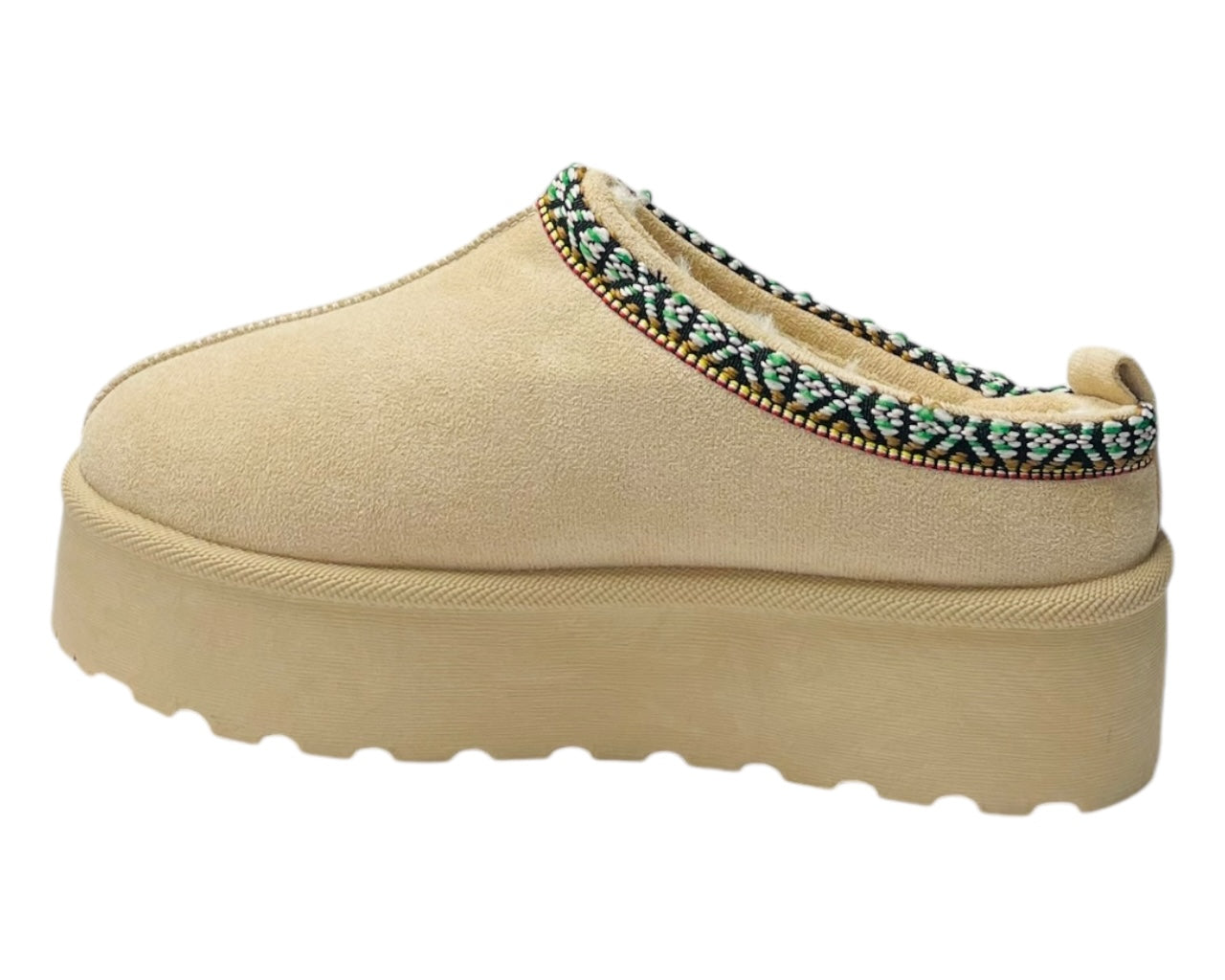 Faux Fur Lined Aztec Platform Shoes