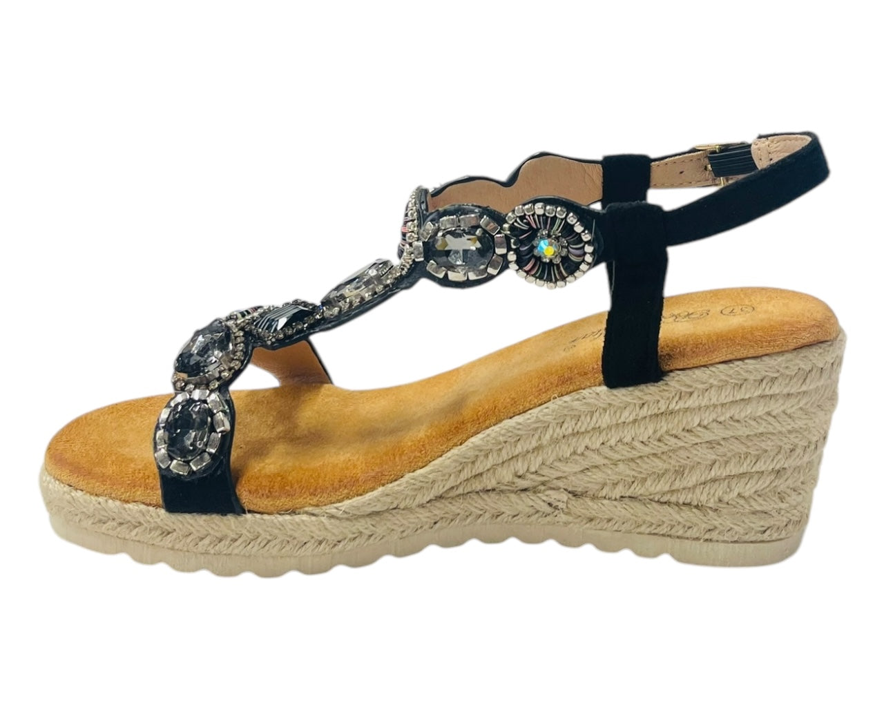 Diamante Espadrilles Wedge Sandals