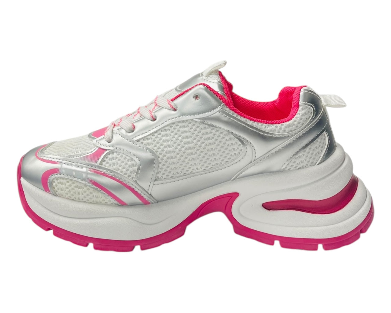 Chunky Sole Mesh Lace Up Sports Trainers