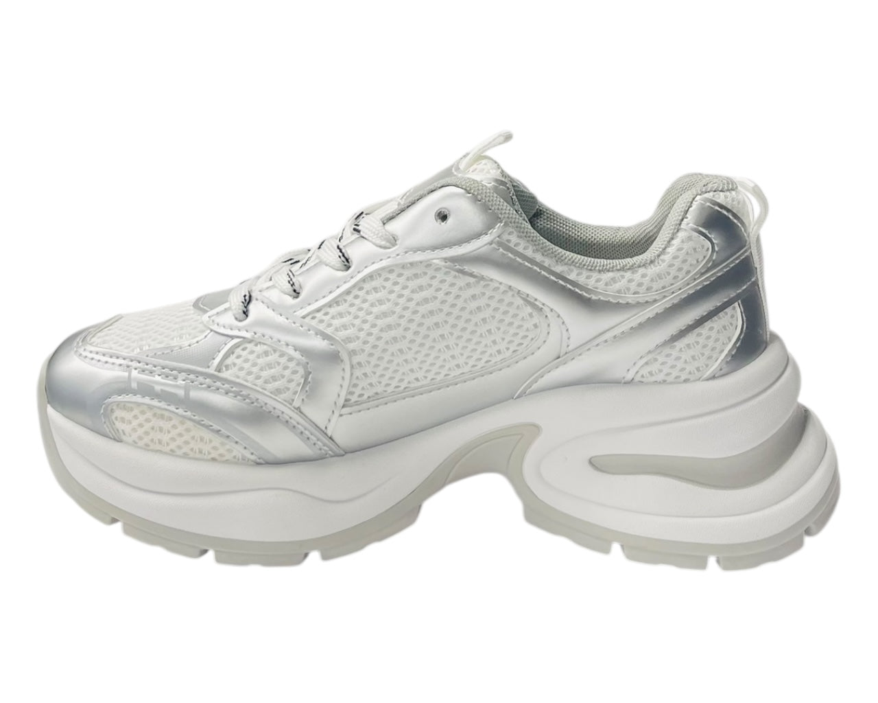 Chunky Sole Mesh Lace Up Sports Trainers