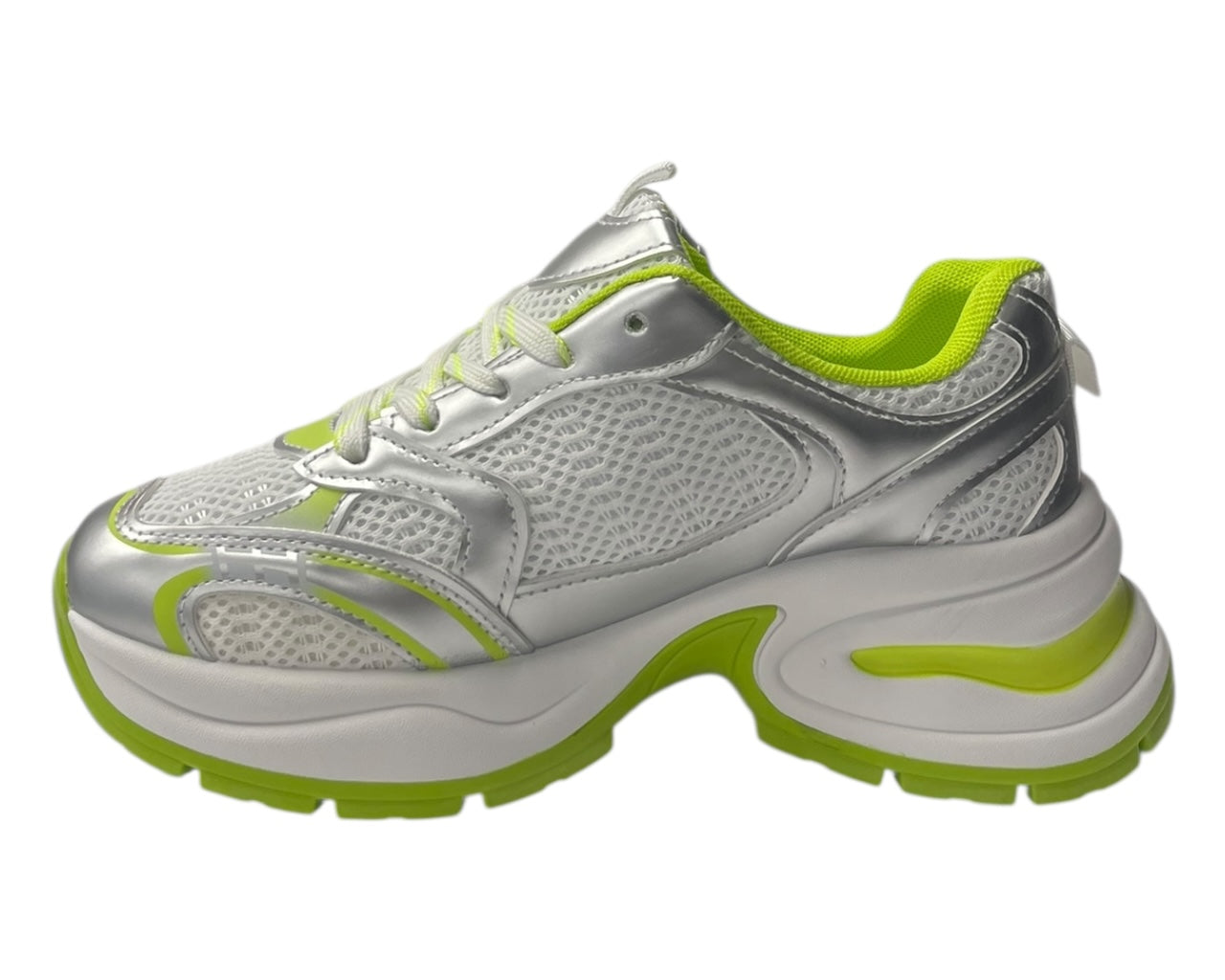 Chunky Sole Mesh Lace Up Sports Trainers