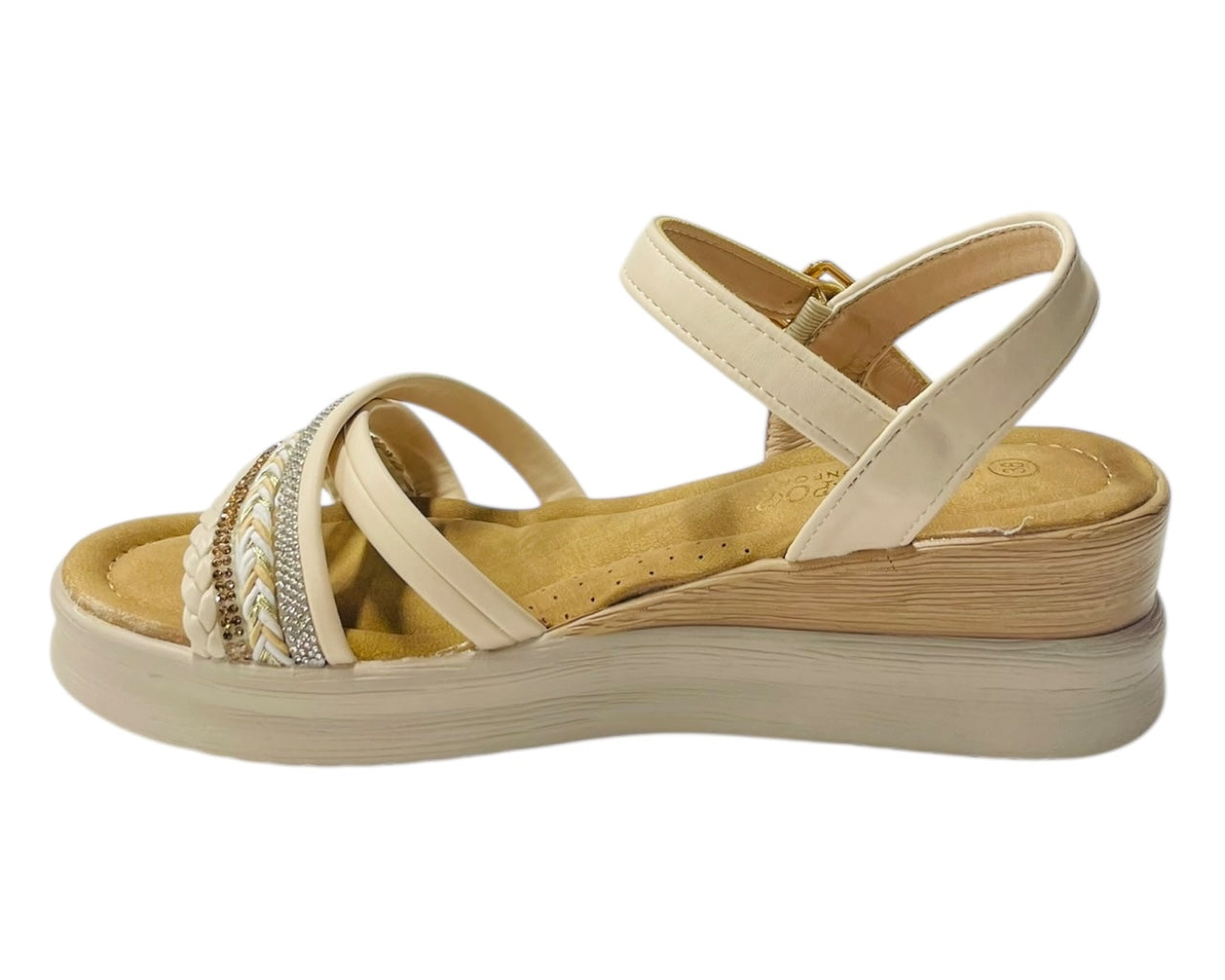 Lightweight Diamante Padded Insole Wedge Sandals