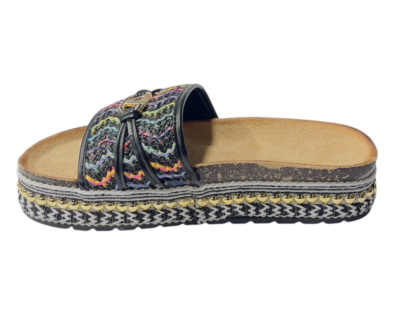 Platform Wide Strap Mules Sandals