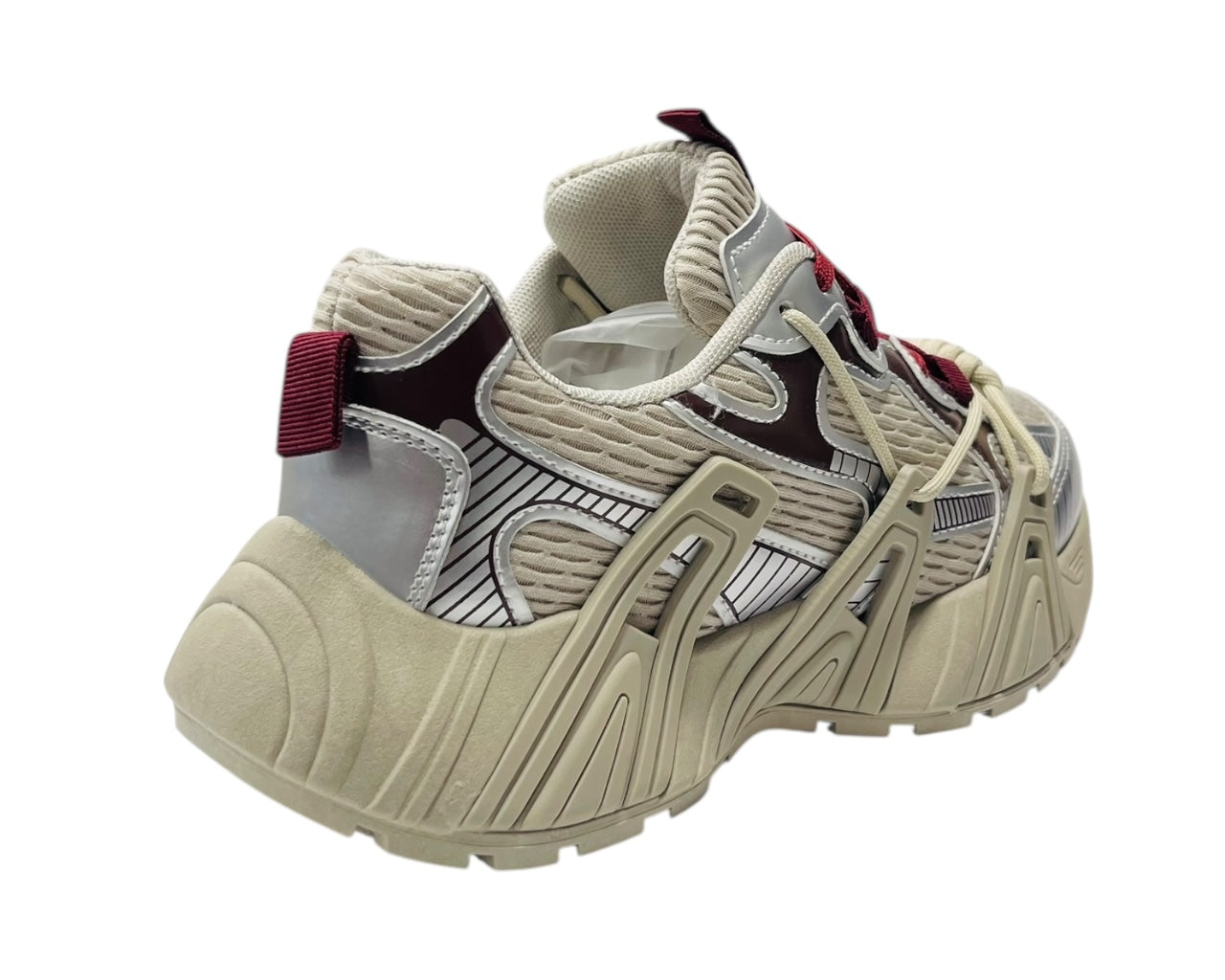 Chunky Sole Mesh Lace Up Sports Trainers