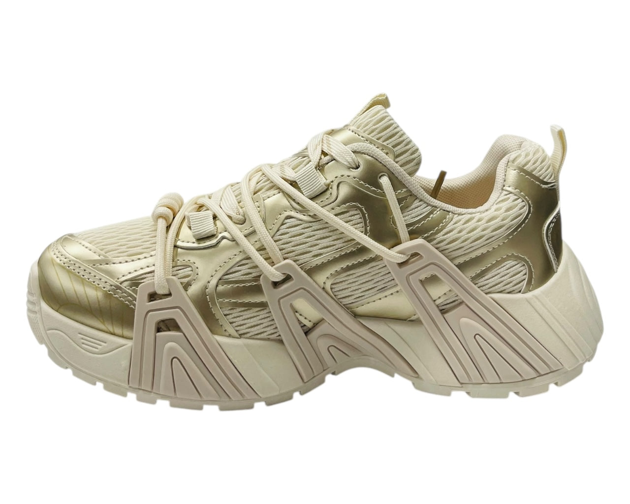 Chunky Sole Mesh Lace Up Sports Trainers